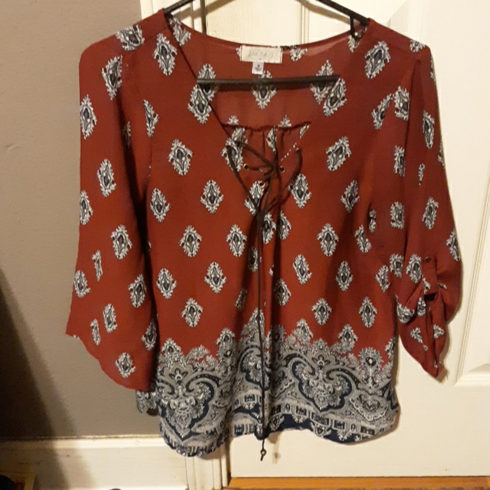 Cute Boho 3/4 sleeve Top!